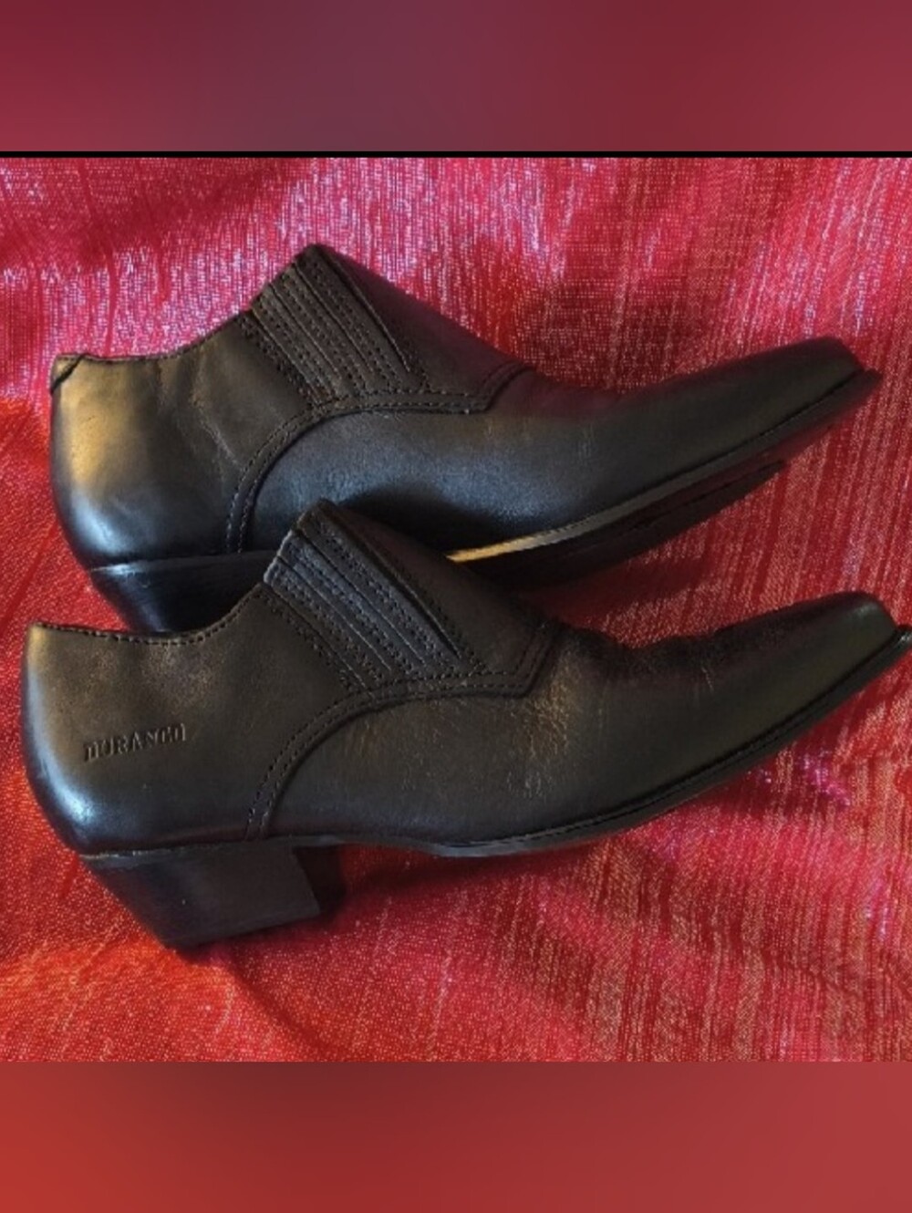 💕🤠Durango Black Men's Western Slip-On Pointed Toe Boots🤠💕